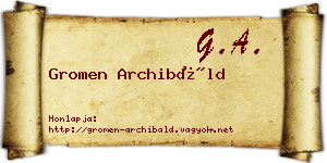 Gromen Archibáld névjegykártya